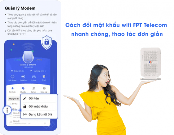 Cách đổi mật khẩu wifi FPT Telecom